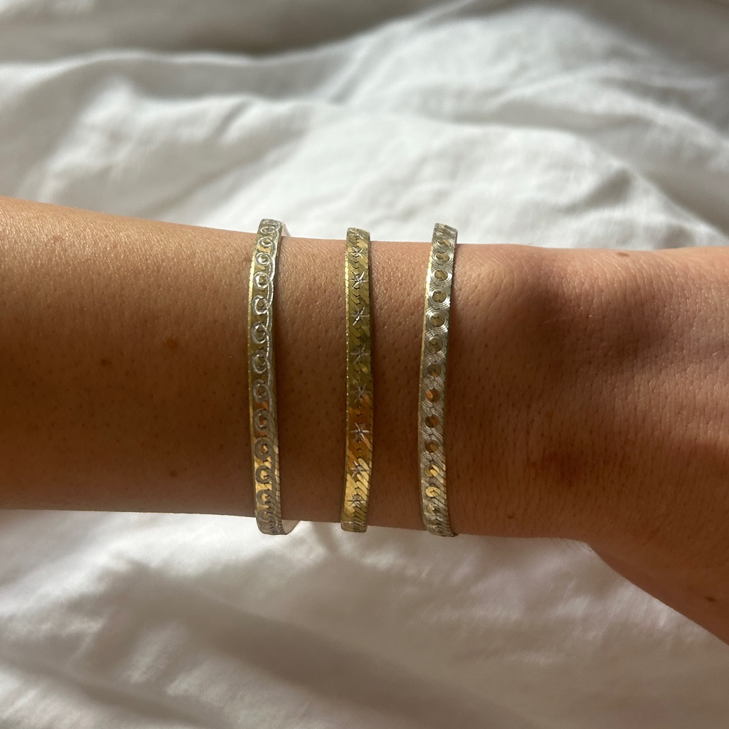 3 Vintage Milor Gold And Silver 925 Bracelets Made In Italy